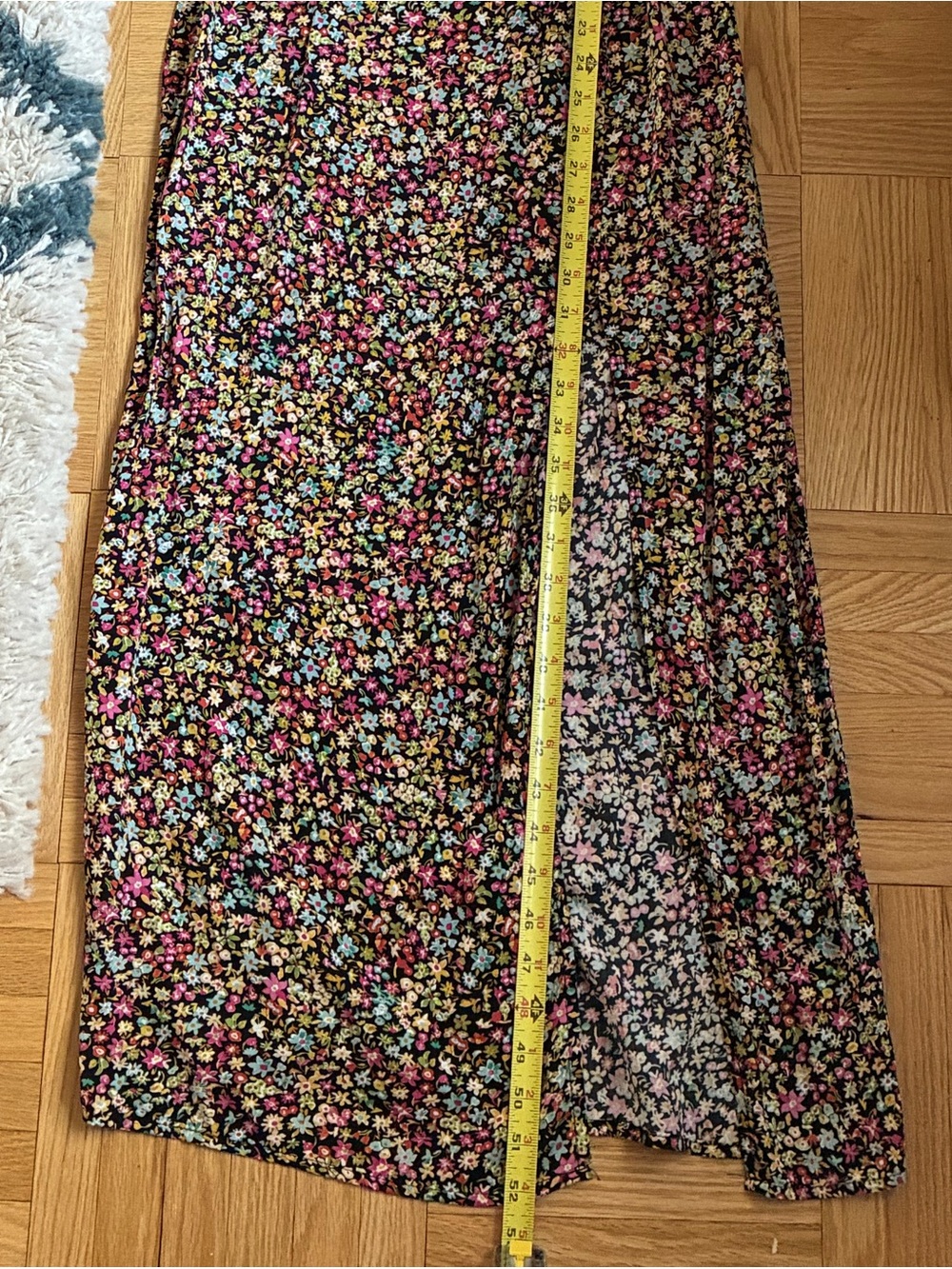 Zara Black Floral Maxi Dress with Multi-Colored Blossoms - Picture 7 of 12